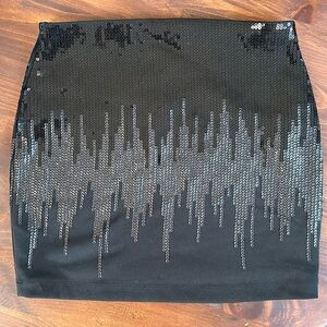 Express black high waisted sequin mini skirt size medium WTNW